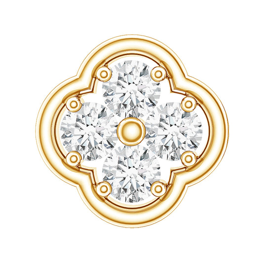 Diamond Flower Cluster Earring for Helix Piercing