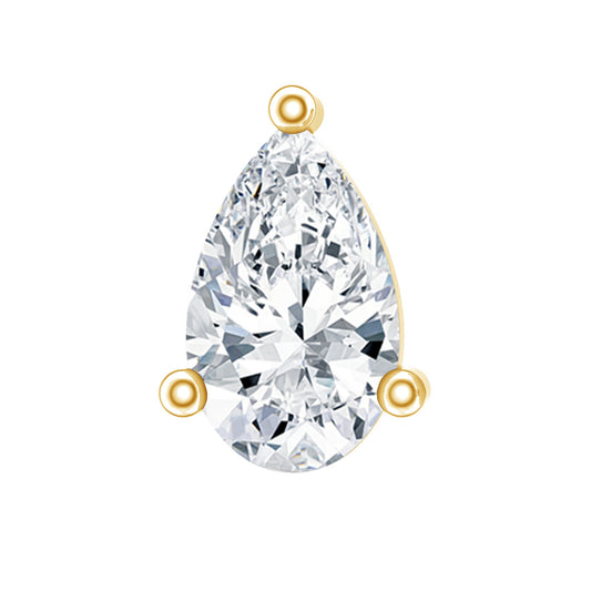 Solitaire Pear Shape Diamond Earring for Tragus Piercing