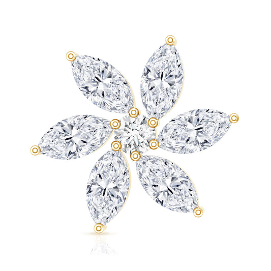 Sparkling Marquise Diamond Flower Helix Earring