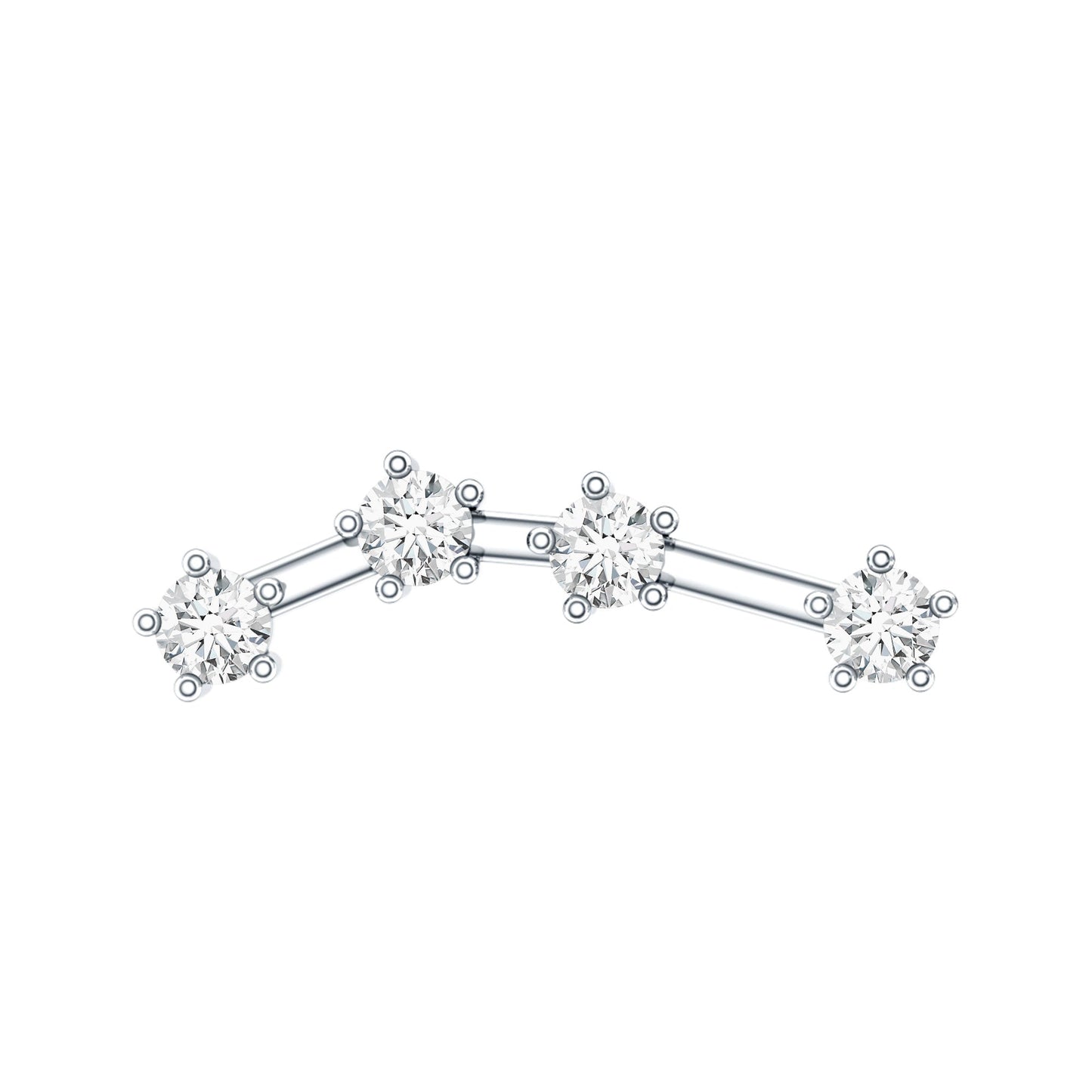 Diamond Aquarius Zodiac Earring for Helix Piercing