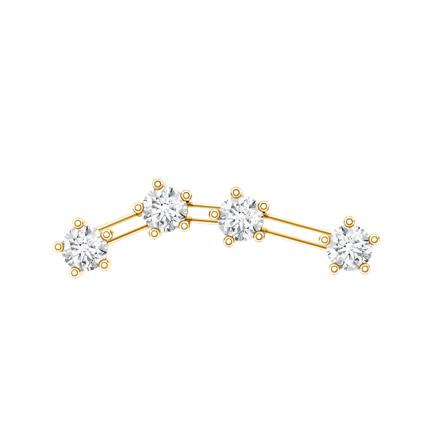 Diamond Aquarius Zodiac Earring for Helix Piercing