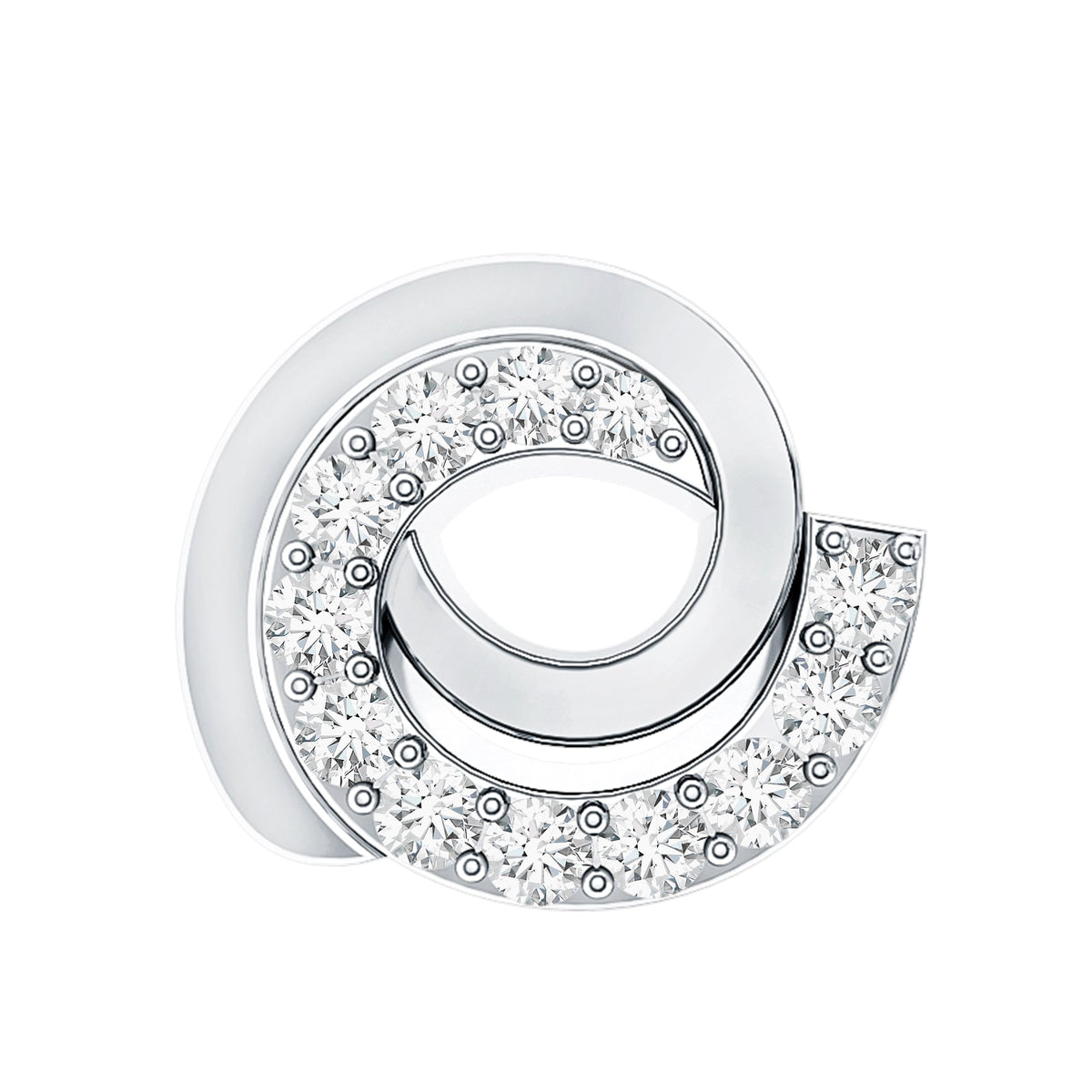 Certified Diamond Spiral Earring for Cartilage Piercing