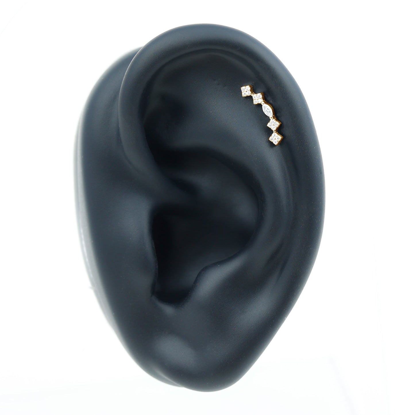 Elegant Diamond Ear Crawler Earring for Helix Piercing