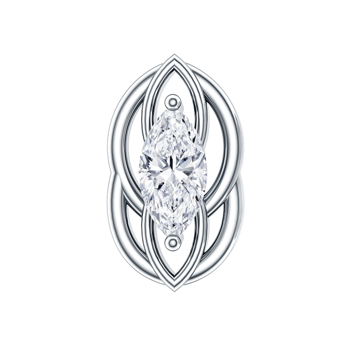 Marquise Diamond Solitaire Cartilage Earring