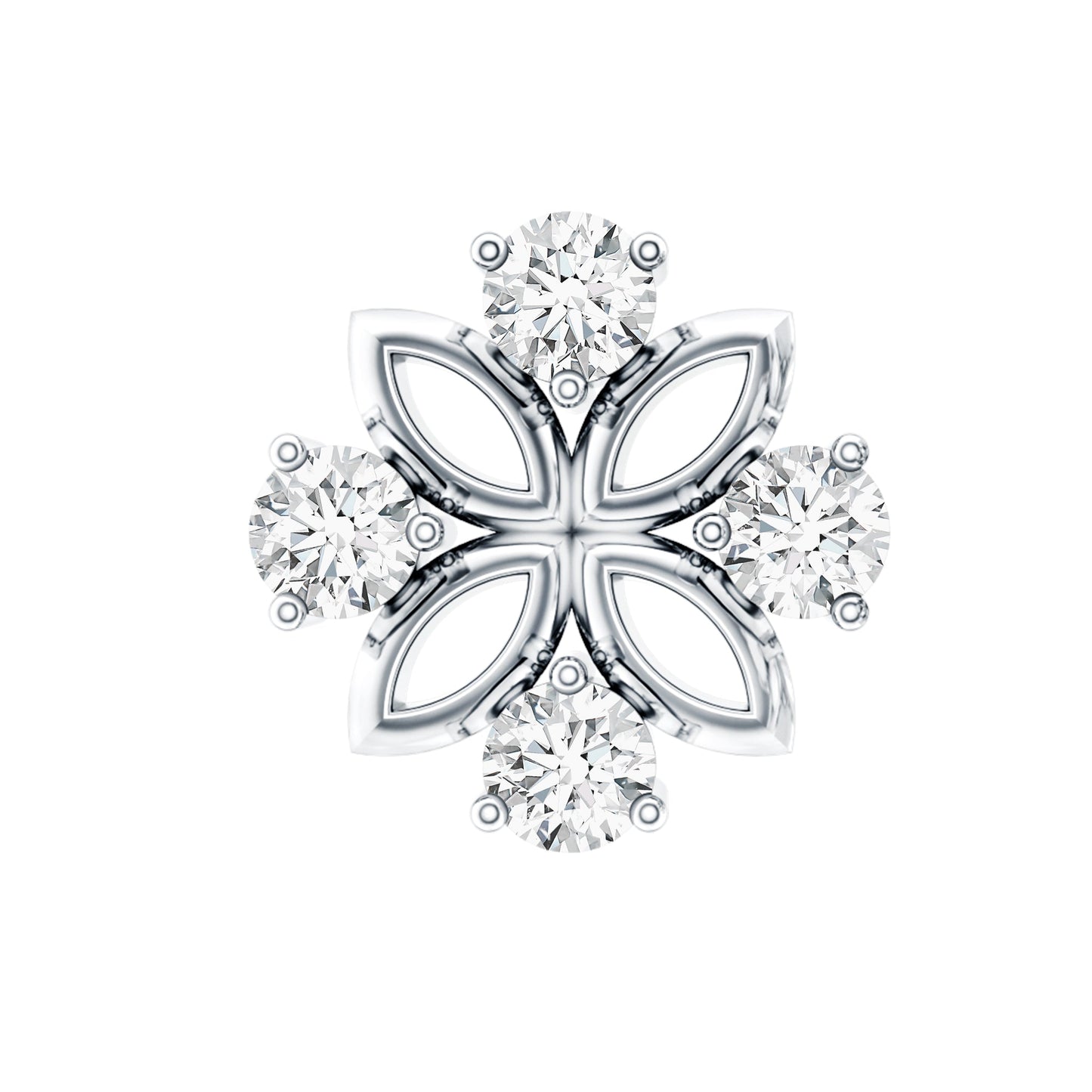 Nature Inspired Certified Diamond Flower Earring for Helix Piercing