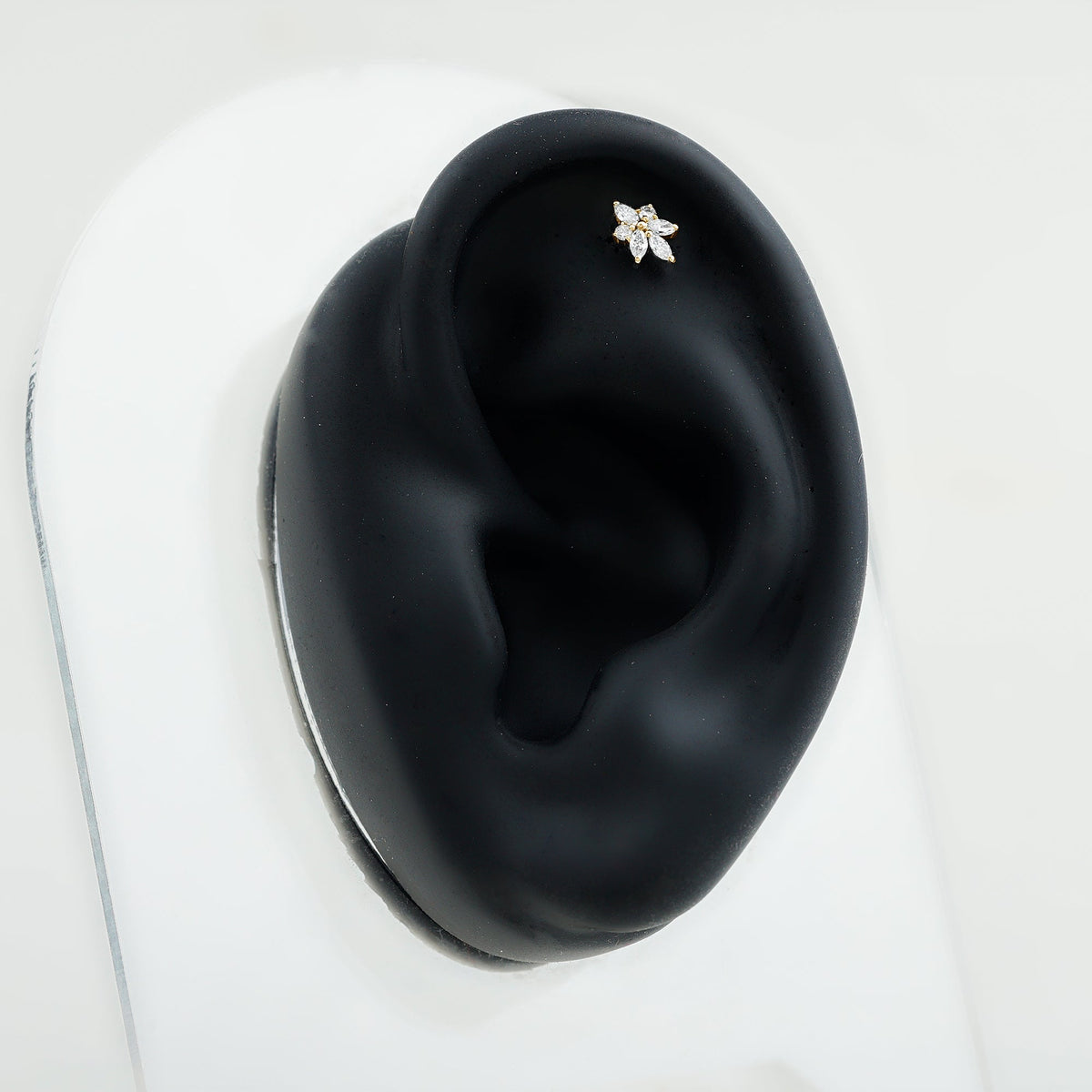 Marquise Diamond Cluster Flower Earring with Flat Back