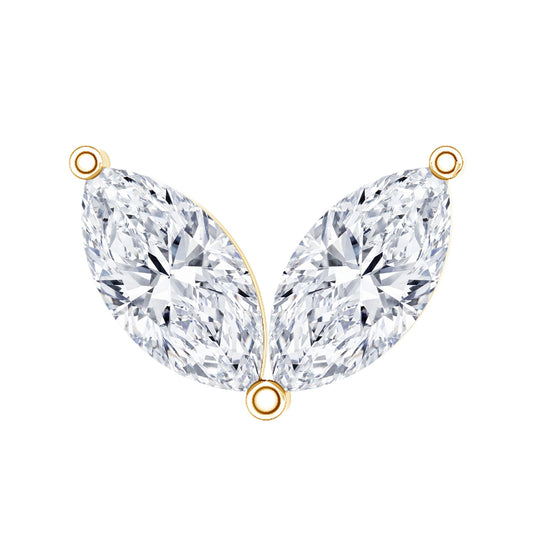 Marquise Diamond Two Stone Earring for Tragus Piercing