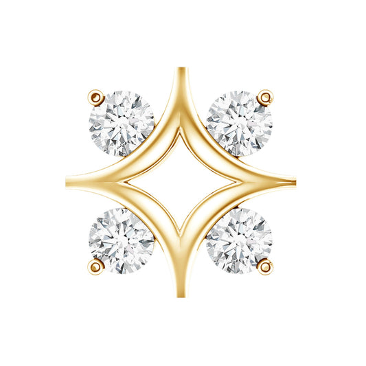 Round Cut Diamond Star Earring for Helix Piercing