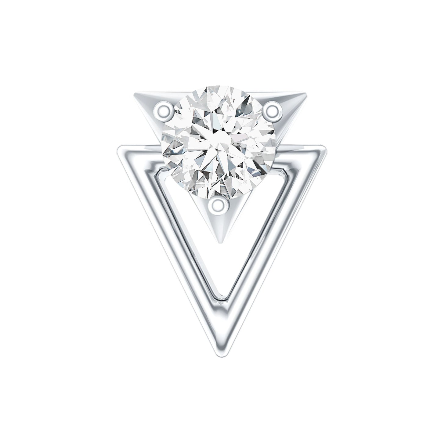 Simple Diamond Solitaire Triangle Cartilage Earring