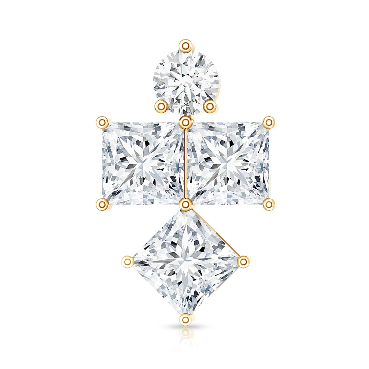 Princess Cut Diamond Helix Piercing Earring for Women