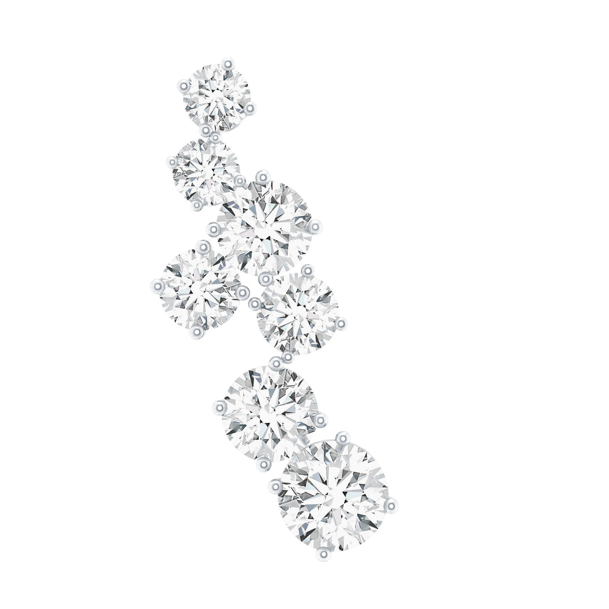 Simple Diamond Helix Piercing Earring with Flat Back