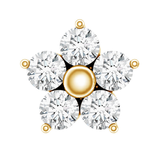 Nature Inspired Diamond Flower Earring for Tragus Piercing