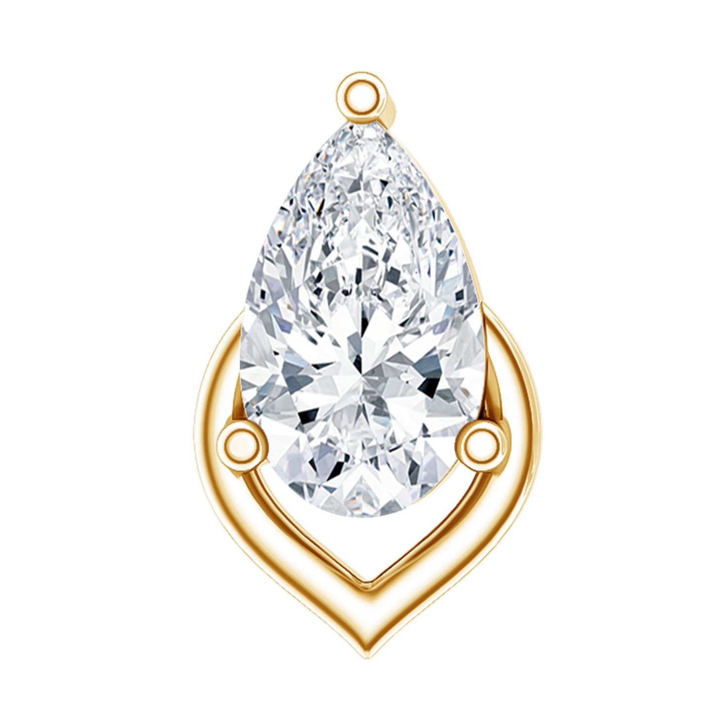 Pear Shape Diamond Solitaire Earring for Helix Piercing