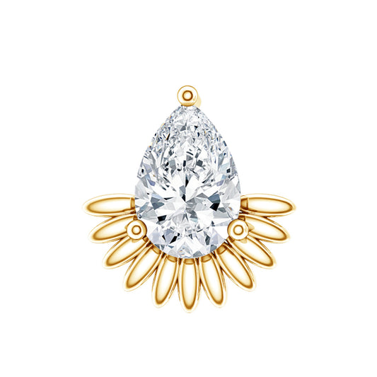 Pear Shape Diamond Solitaire Helix Earring