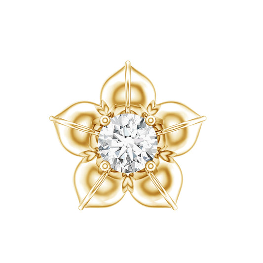 Minimal Diamond Flower Earring for Helix Piercing