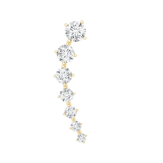 Brilliant Cut Diamond Ear Climber Earring for Helix Piercing
