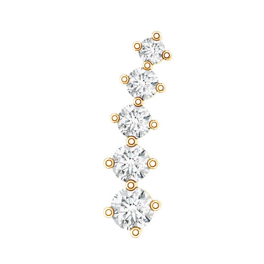 Minimal Graduated Diamond Crawler Earring