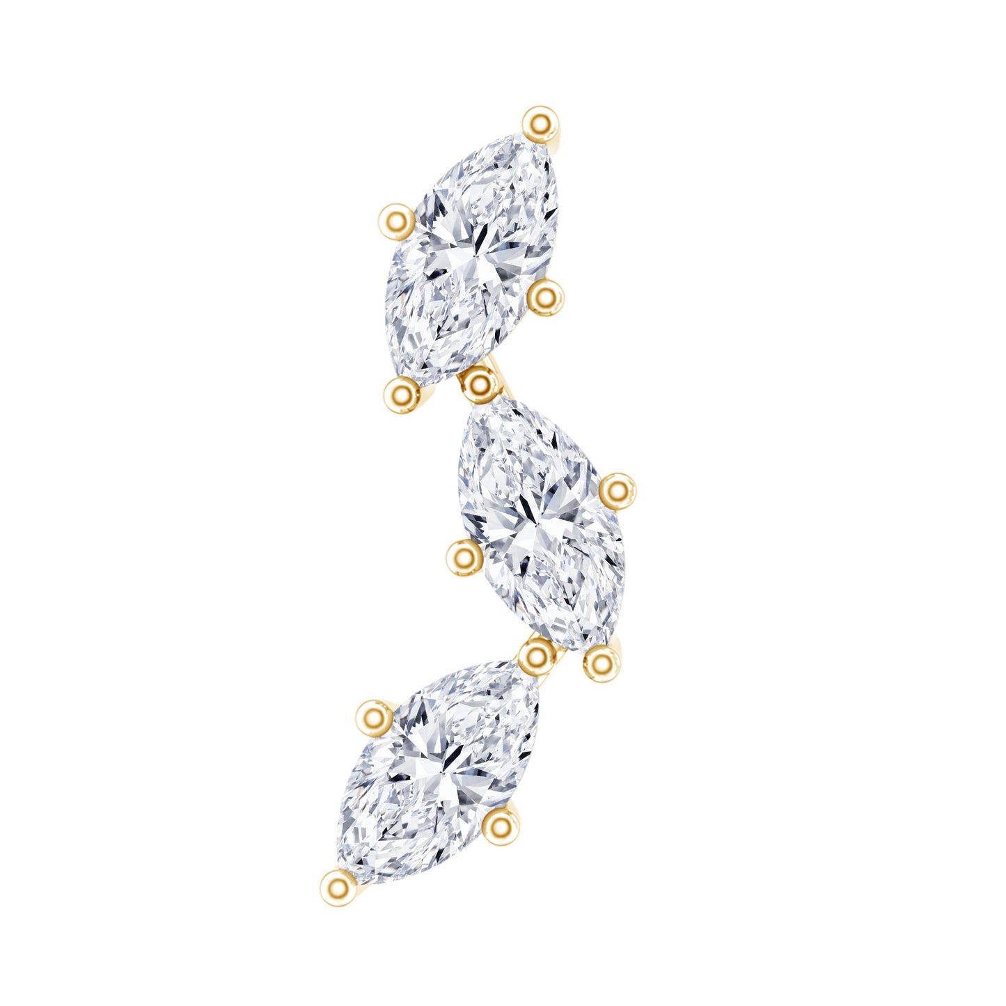 Classic Marquise Diamond Helix Earring