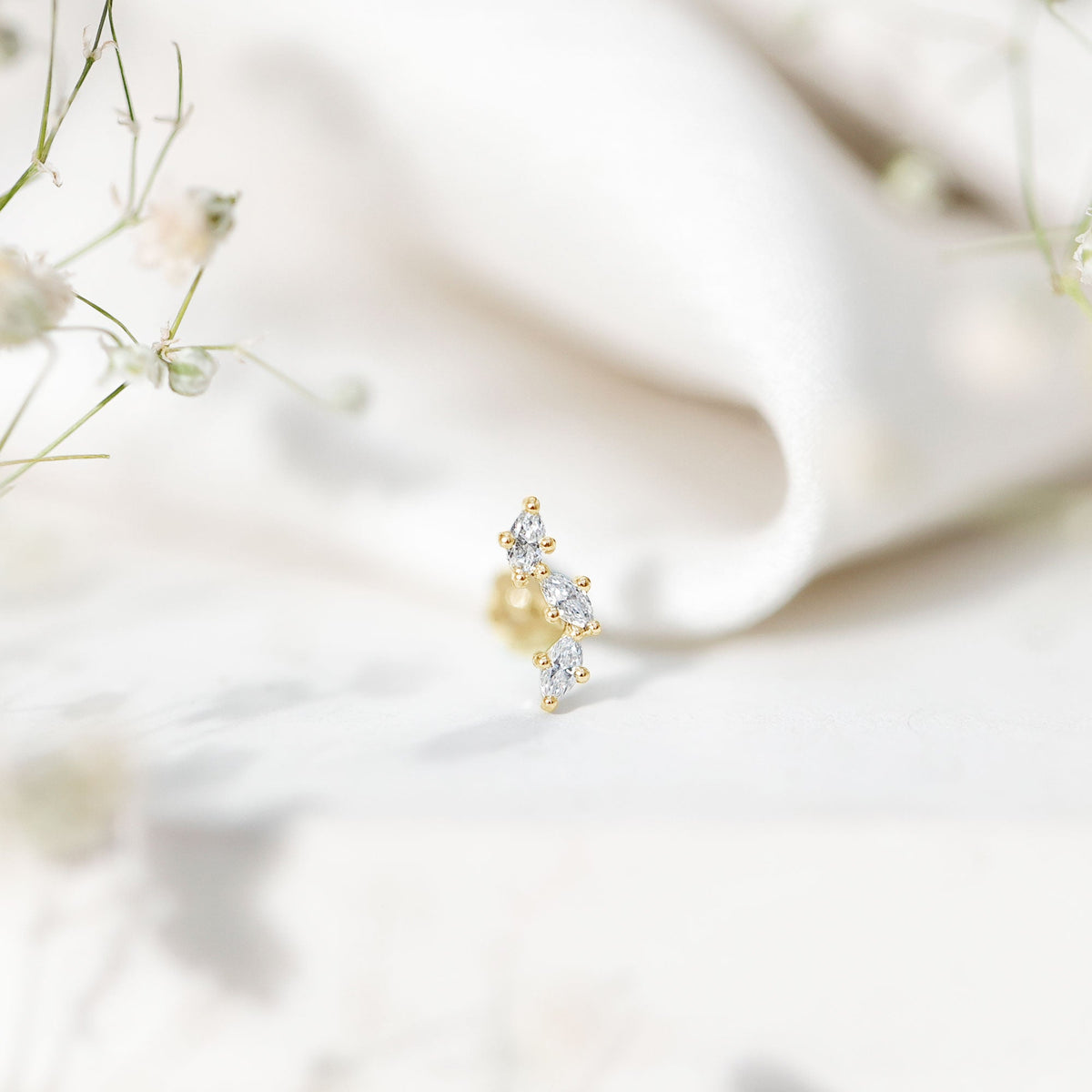 Classic Marquise Diamond Helix Earring