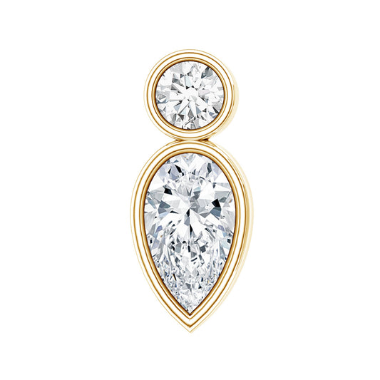 Minimal Pear Diamond Tragus Earring in Bezel Setting