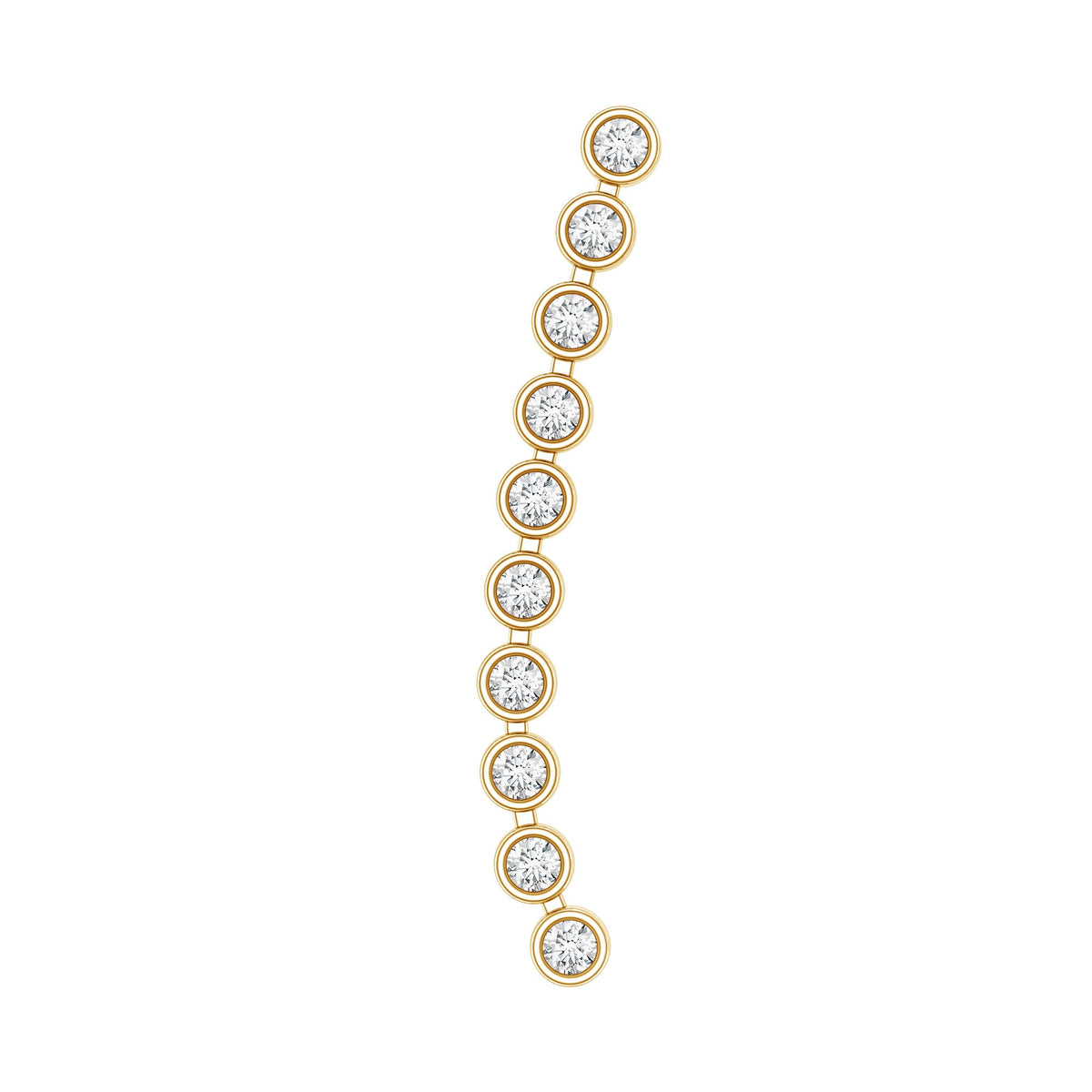 Diamond Ear Climber Earring for Cartilage Piercing