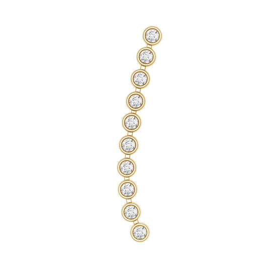 Diamond Ear Climber Earring for Cartilage Piercing