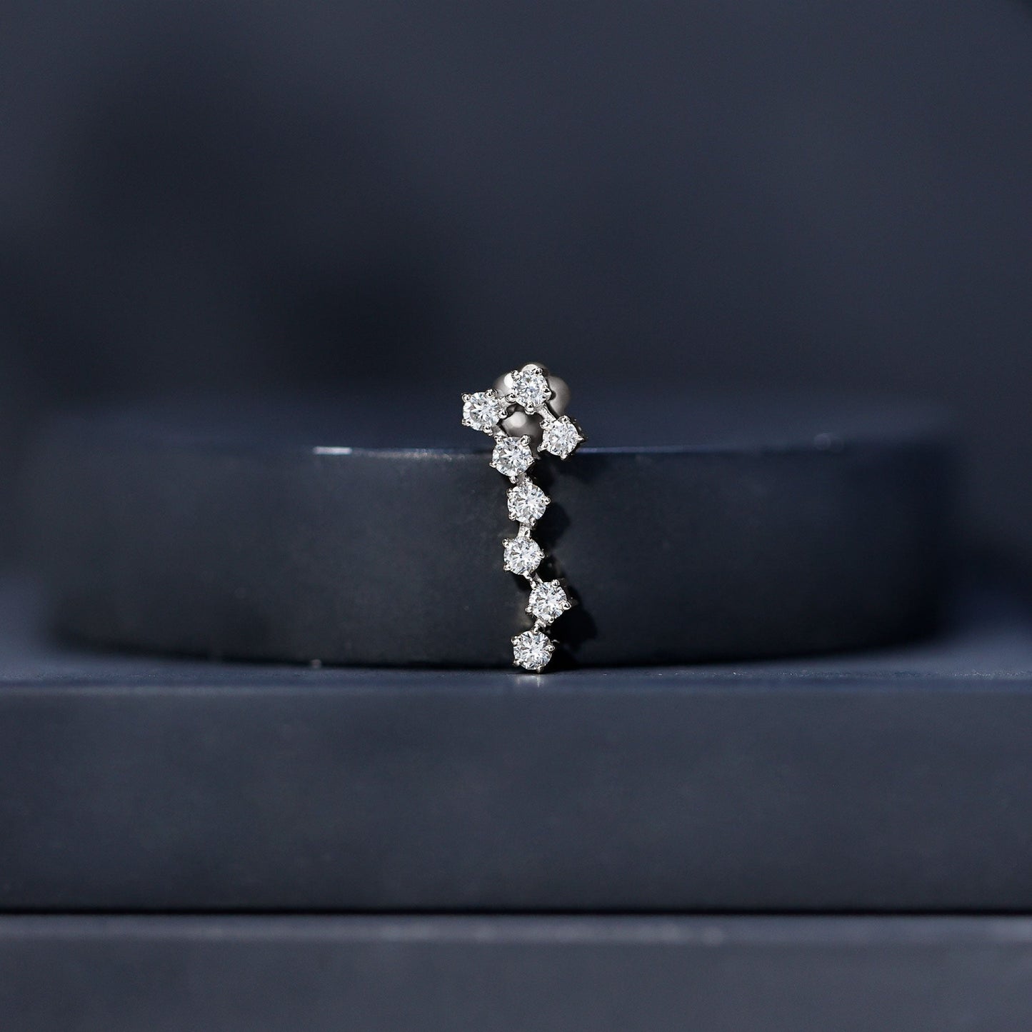 Certified Diamond Scorpio Zodiac Earring for Helix Piercing