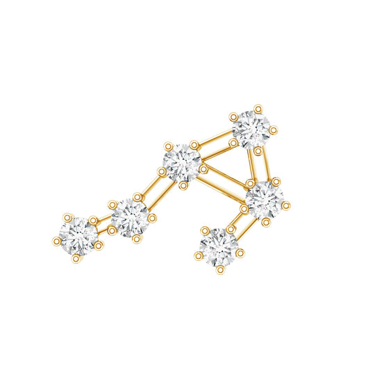Certified Diamond Libra Constellation Piercing Earring