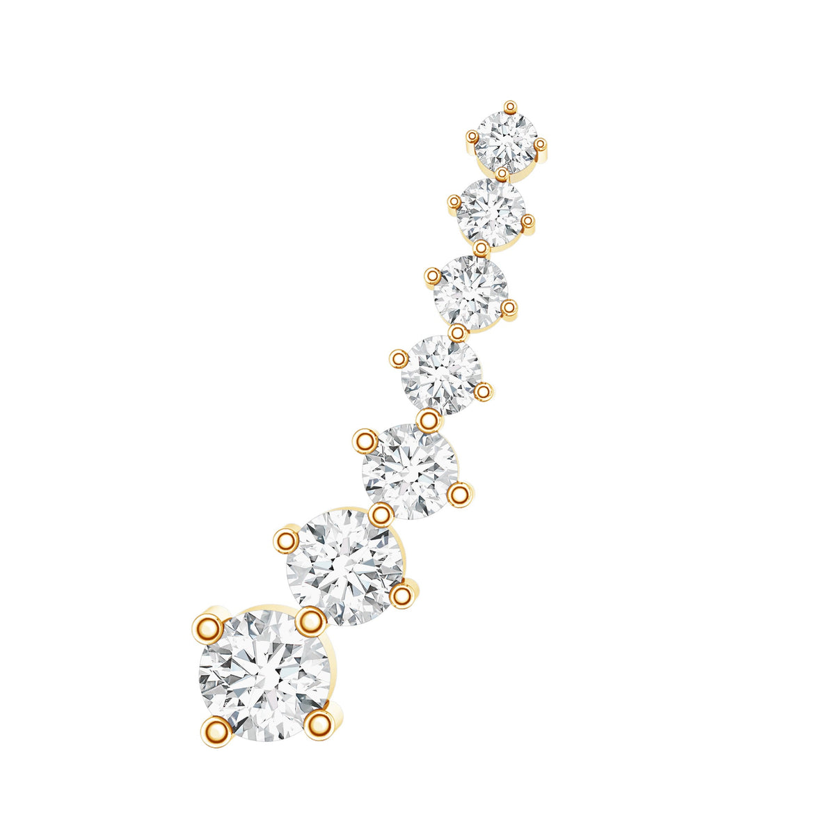 Graduated Style Diamond Ear Climber Earring