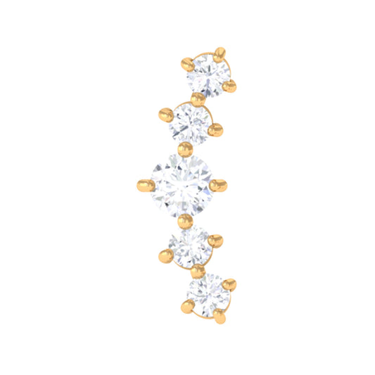 Graduated Style Diamond Crawler Earring for Women