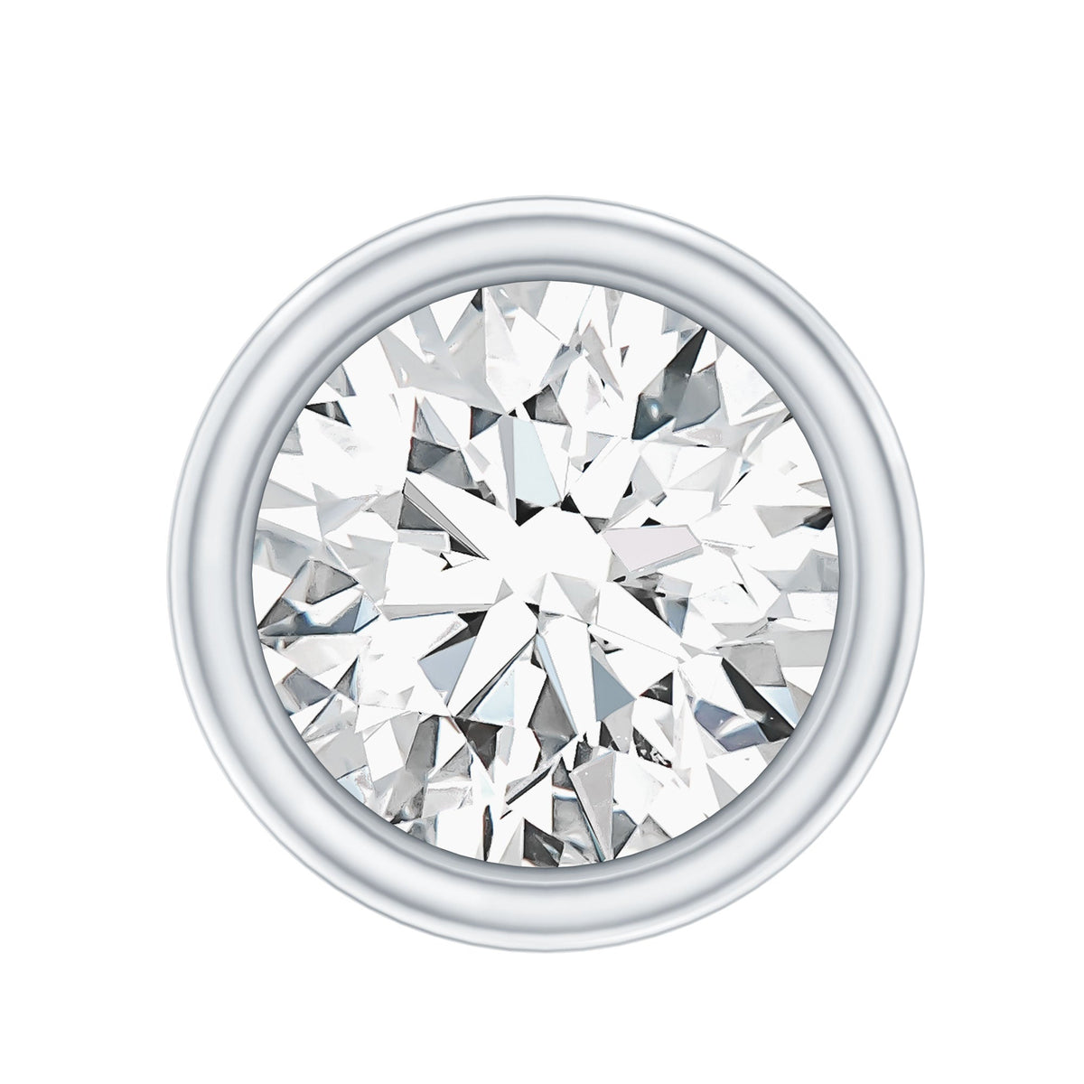 Bezel Set Diamond Cartilage Earring with Flat Back