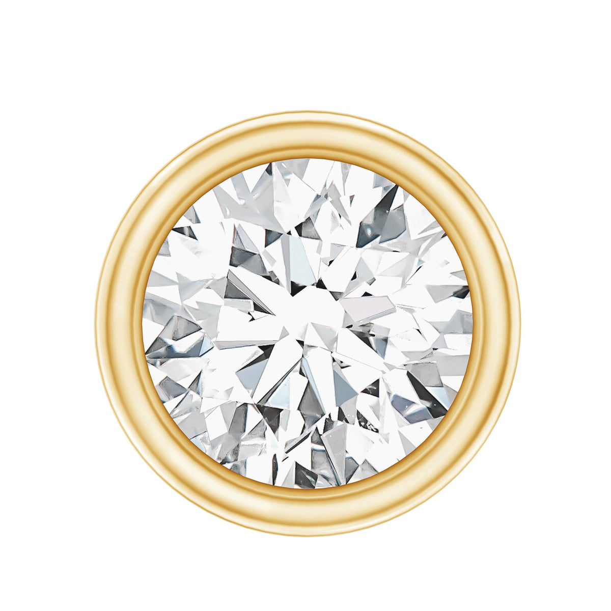 Bezel Set Diamond Cartilage Earring with Flat Back