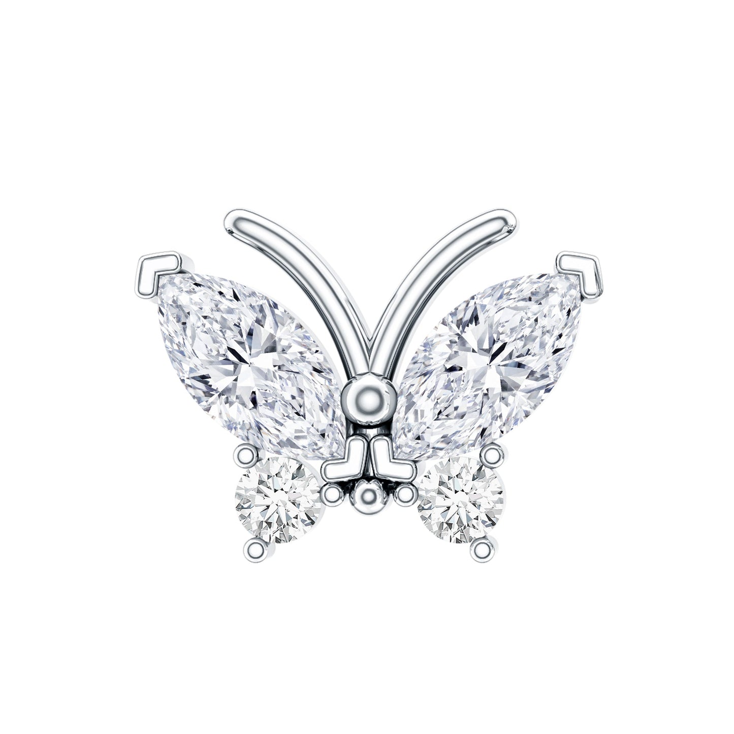 Marquise Moissanite Butterfly Cartilage Earring