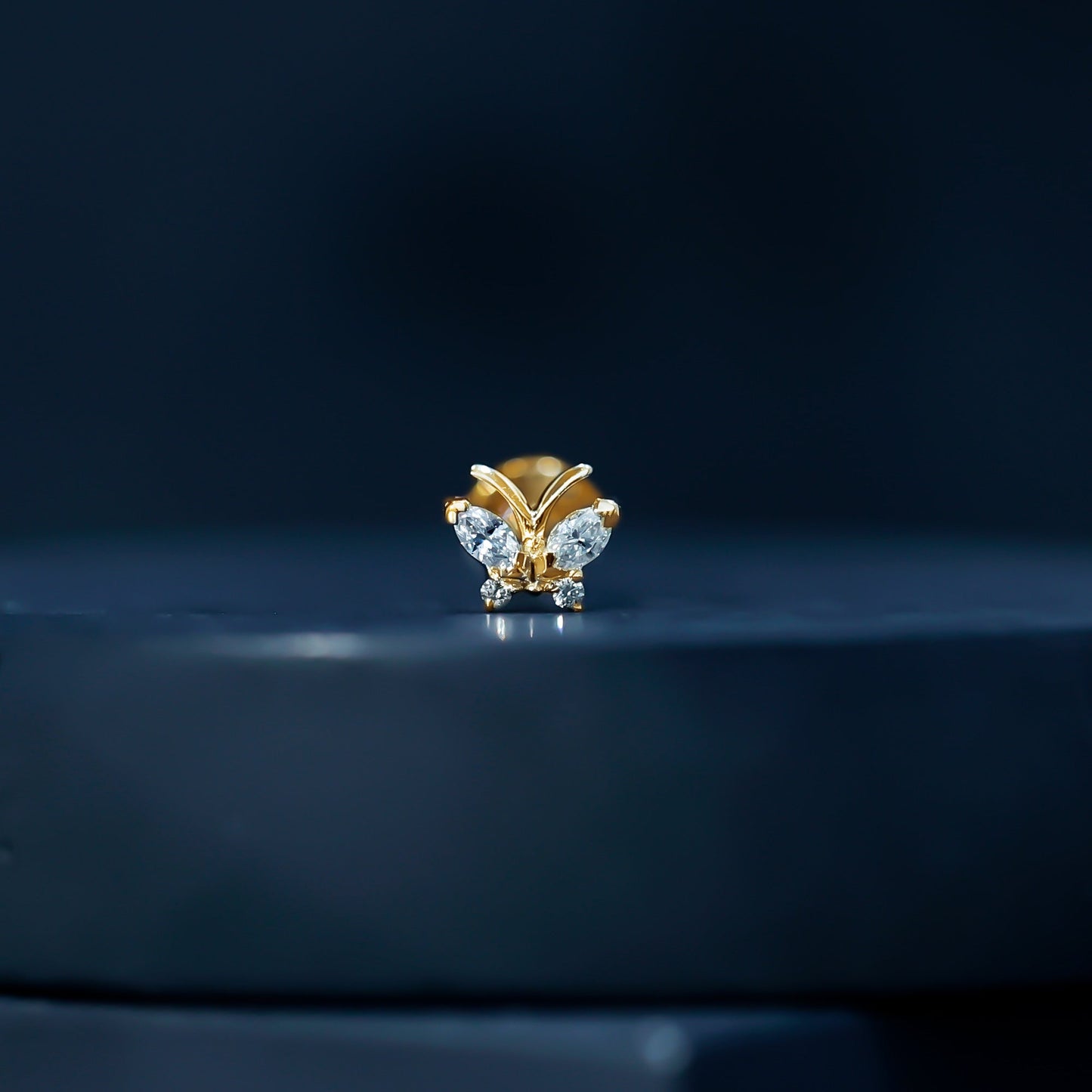 Marquise Moissanite Butterfly Cartilage Earring