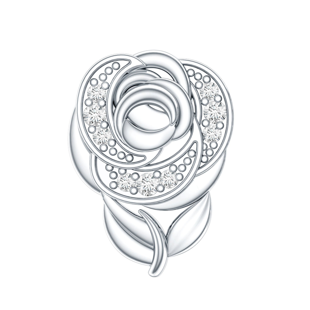 Nature Inspired Diamond Flower Helix Earring