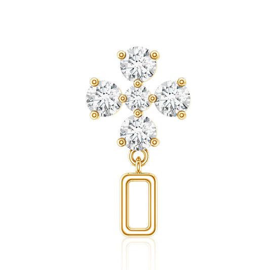 Simple Diamond Drop Earring for Helix Piercing