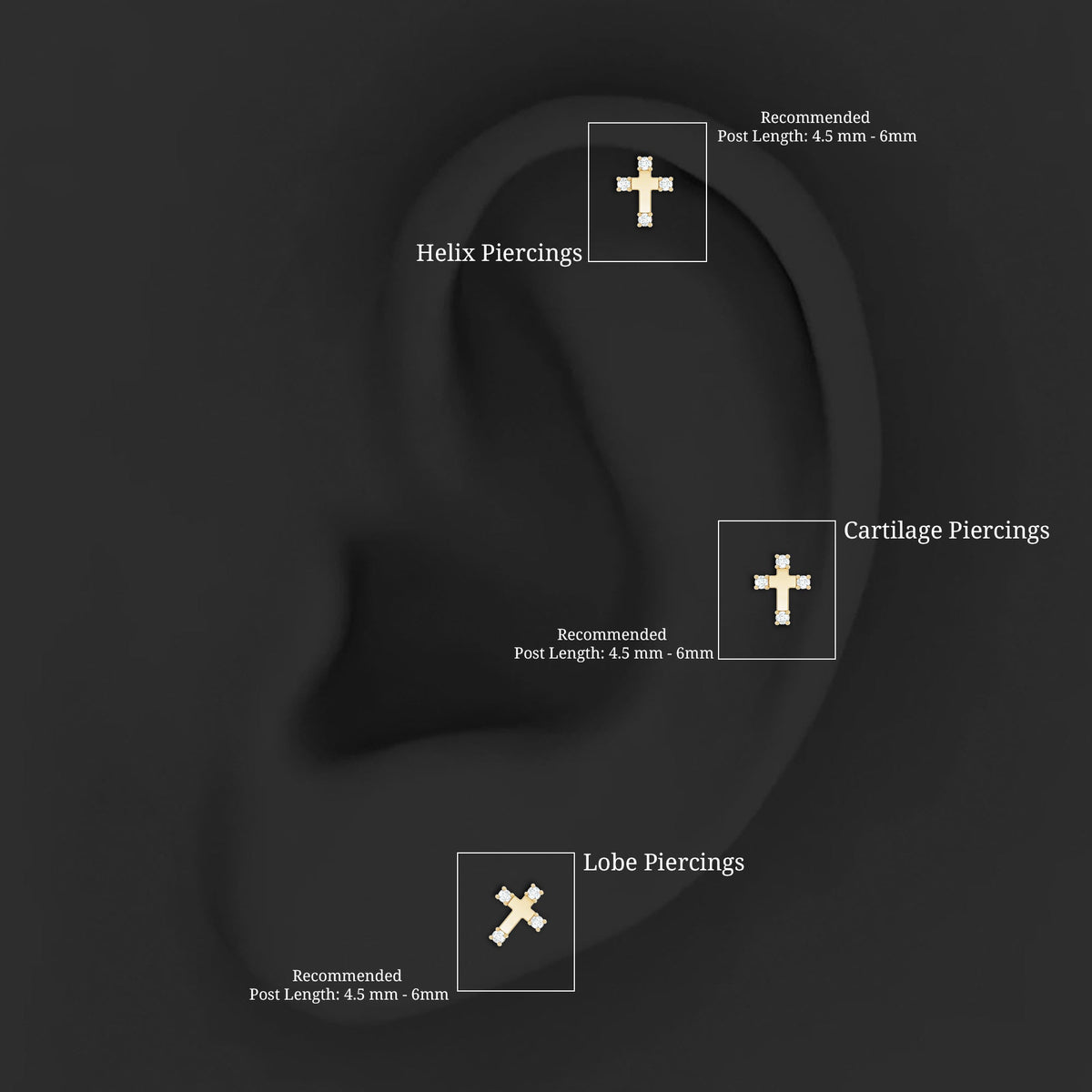 Diamond Cross Cartilage Earring