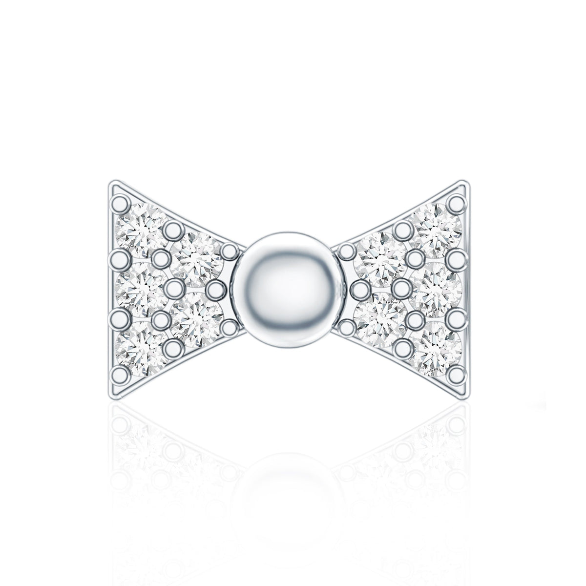 Diamond Bow Earring for Helix Piercing
