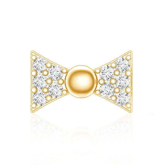 Diamond Bow Earring for Helix Piercing