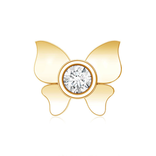 Diamond Butterfly Earring for Helix Piercing