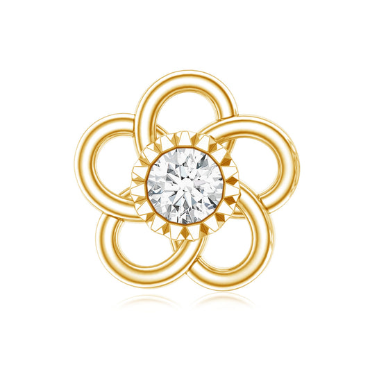 Diamond Flower Earring for Cartilage Piercing