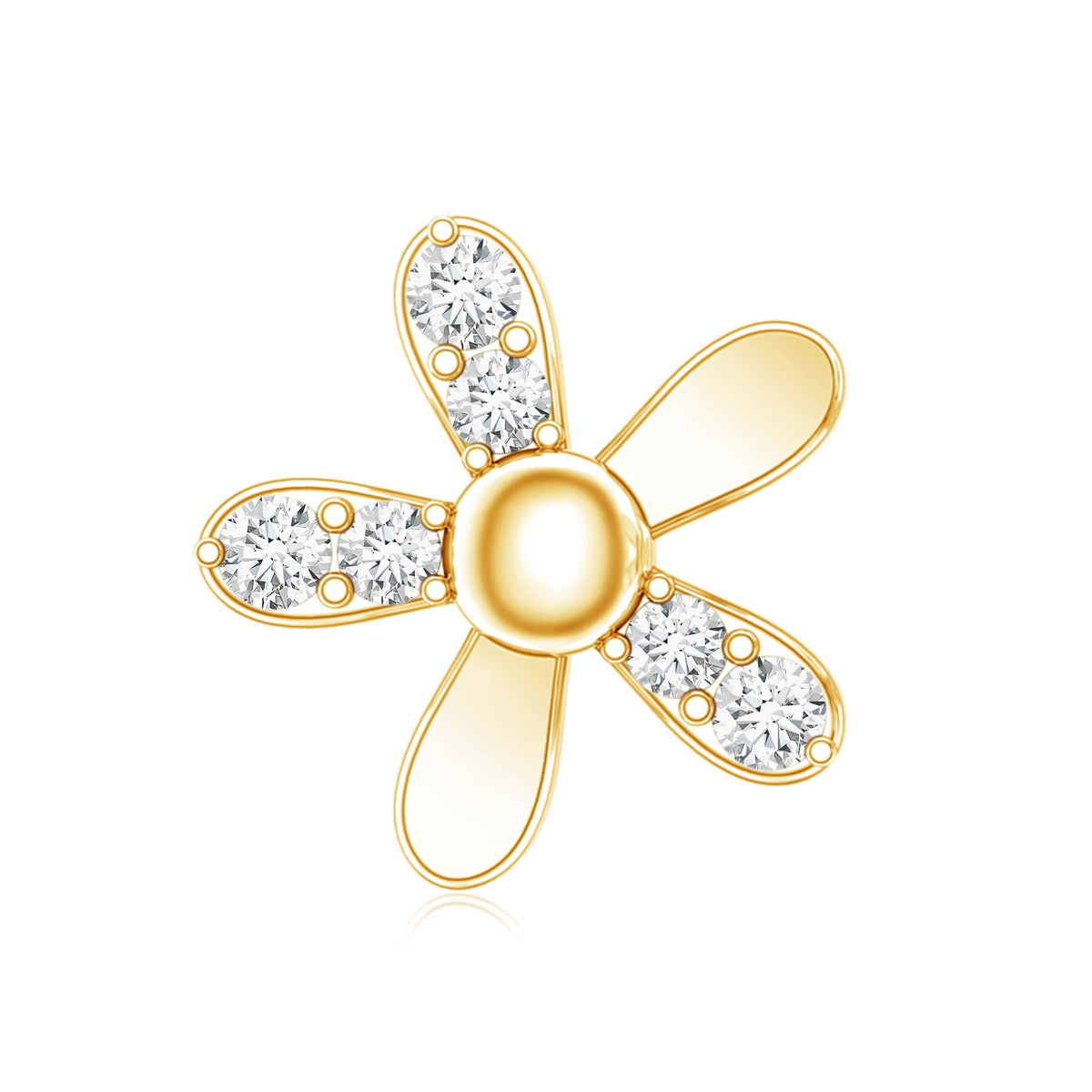 Simple Diamond Floral Earring for Cartilage Piercing