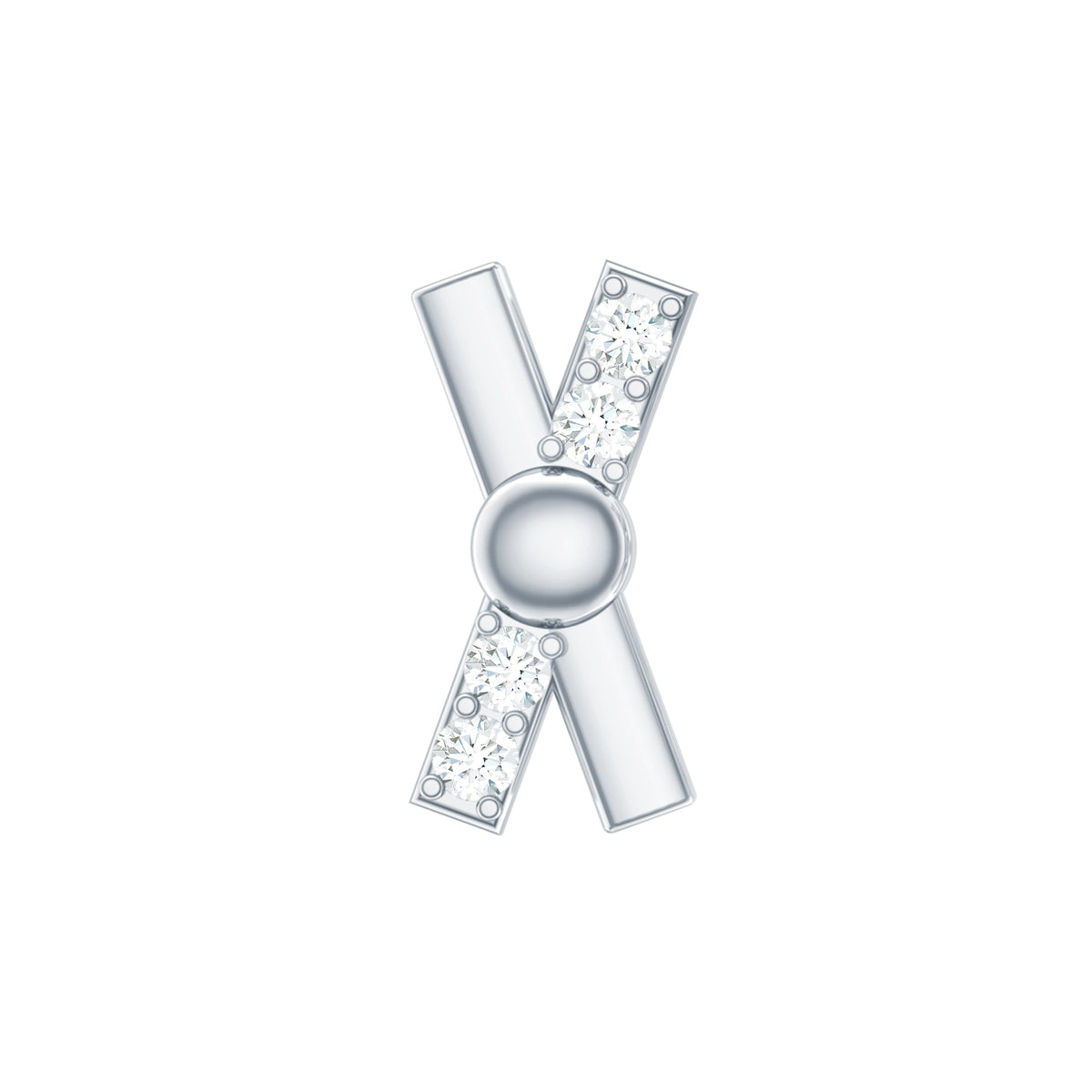 Simple Diamond X Earring for Tragus Piercing