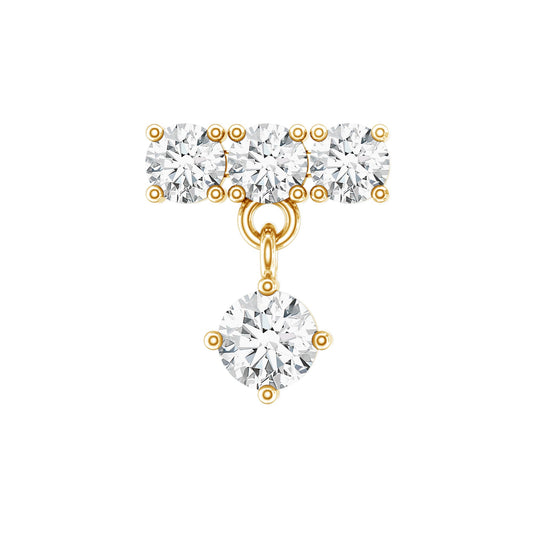 Womens Diamond Drop Earring for Helix Piercing