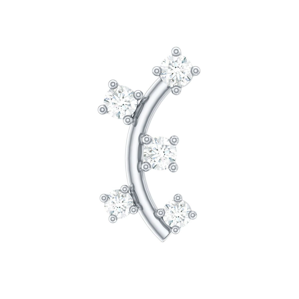 Diamond Curved Crawler Earring