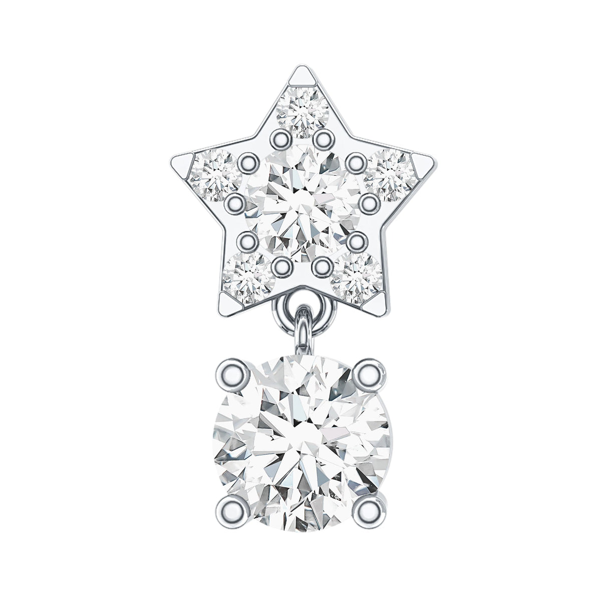 Star Diamond Drop Earring for Helix Piercing