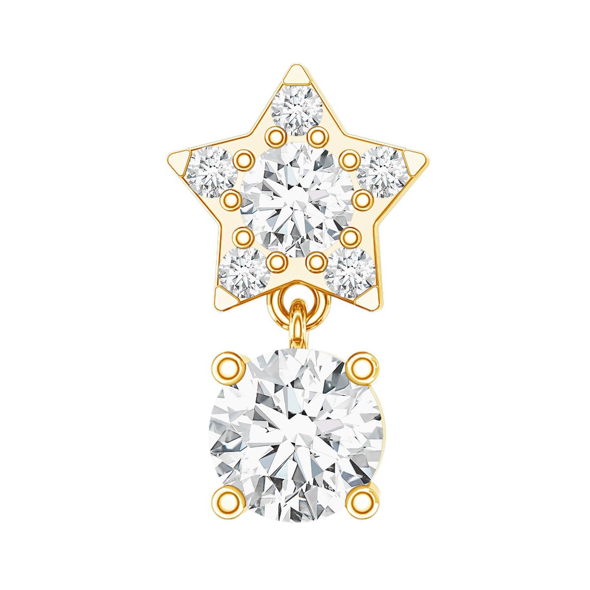 Star Diamond Drop Earring for Helix Piercing