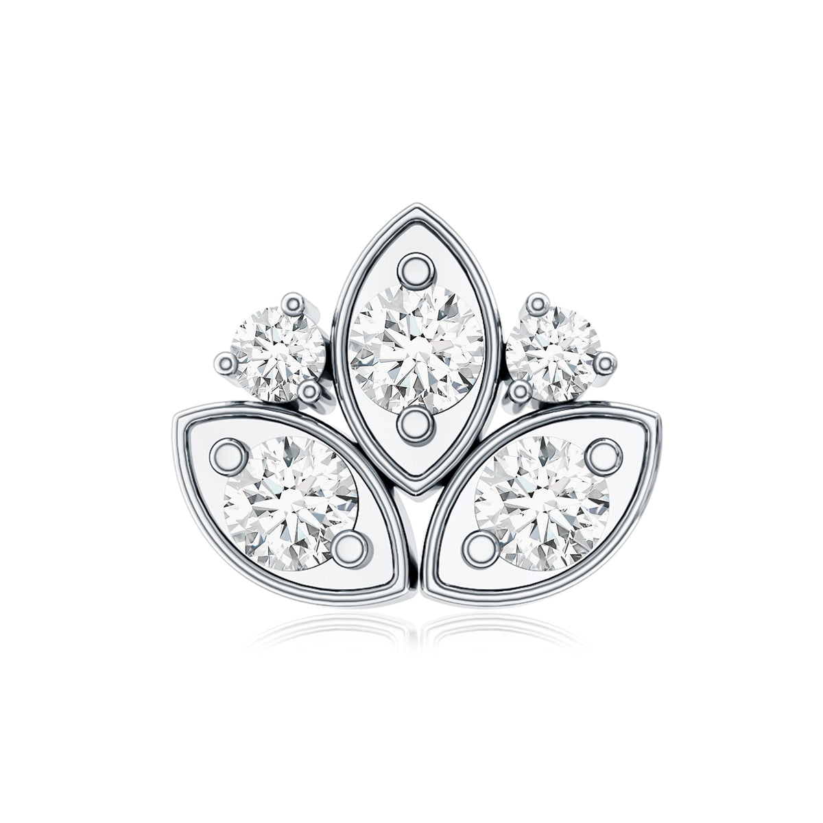 Diamond Lotus Earring for Cartilage Piercing