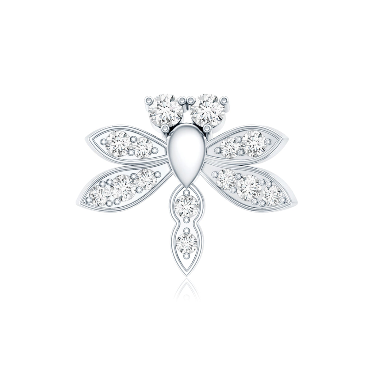 Diamond Dragon Fly Earring for Helix Piercing