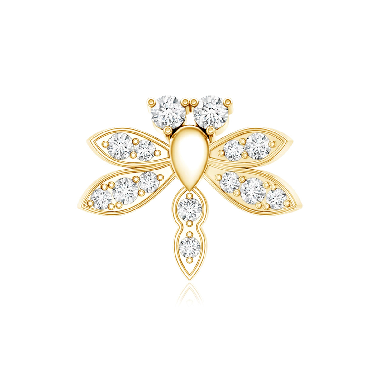 Diamond Dragon Fly Earring for Helix Piercing